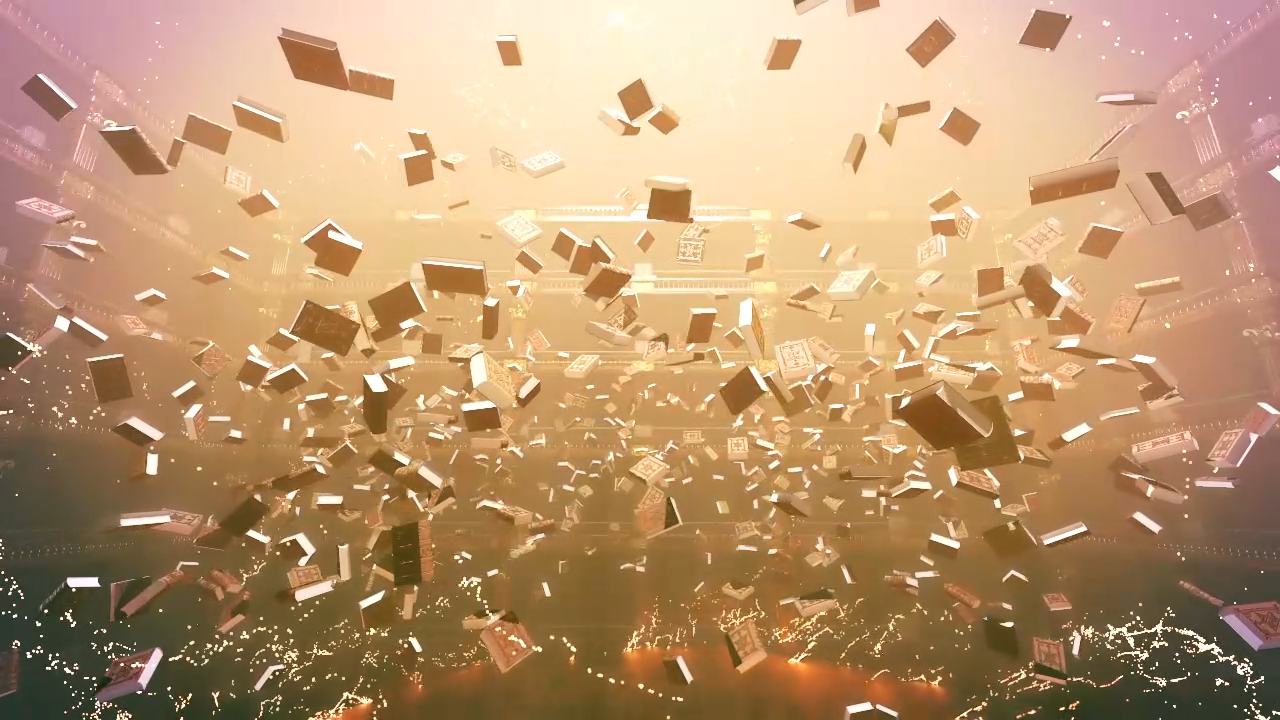 A bright pink sheet of paper used to wrap flowers curves in front of rich blue background